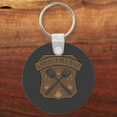 Grill sergeant Abzeichen Design mit Spatula und Ga Schlüsselanhänger (Vorderseite)