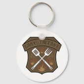 Grill sergeant Abzeichen Design mit Spatula und Ga Schlüsselanhänger (Rückseite)
