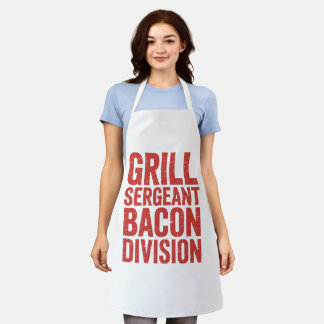 Grill Sergeant Bacon Division Funny GRILLEN Meat L Schürze
