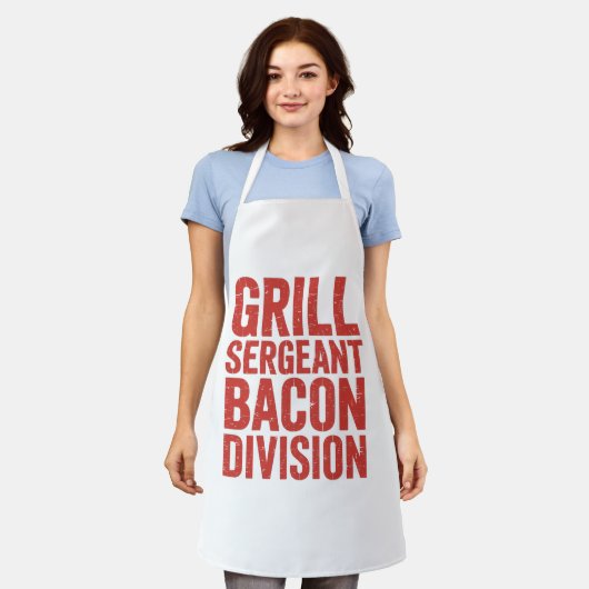 Grill Sergeant Bacon Division Funny GRILLEN Meat L Schürze (Getragen)