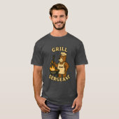 Grill Sergeant Bär Design für Papa T-Shirt (Vorne ganz)