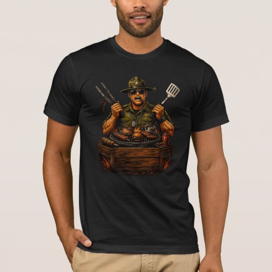 Grill Sergeant - BBQ Meister T-Shirt (Vorderseite)