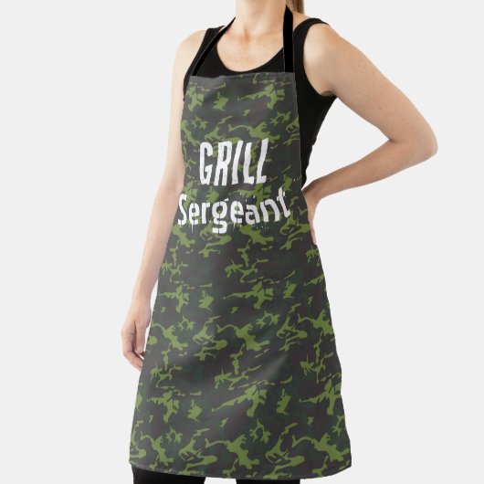 Grill Sergeant Camouflage Funny Grillen Men's Long Schürze (InSitu)