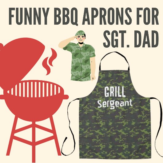Grill Sergeant Camouflage Funny Grillen Men's Long Schürze