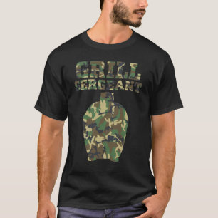 Grill Sergeant Camouflage Kamado GRILLEN Gift Mili T-Shirt