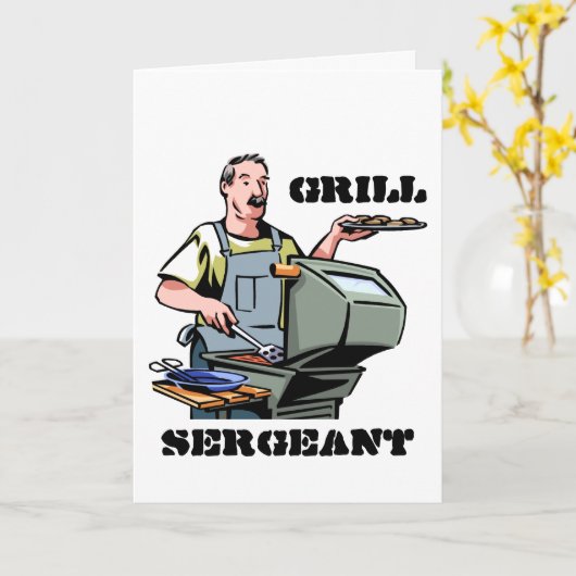 Grill Sergeant Father's Day Card Karte (Gelbe Blume)