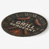 Grill Sergeant Funny BBQ Grill Master Barbecue  Pappteller (Schrägansicht)