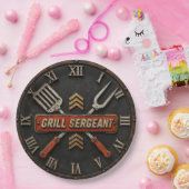 Grill Sergeant Funny BBQ Grill Master Man Cave Pappteller (Party)
