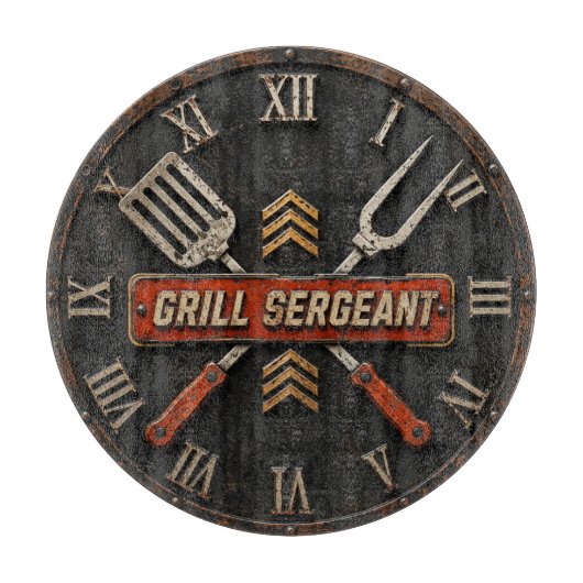 Grill Sergeant Funny BBQ Grill Master Man Cave Schneidebrett (Vorderseite)