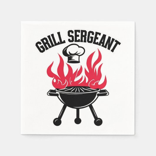 Grill Sergeant GRILLEN Vater Funny Party Serviette (Vorderseite)
