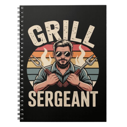 Grill Sergeant Vatertag BBQ Dad Geschenk Notizblock (Vorderseite)