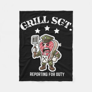 Grill Sgt. Lustiger Bbq Grillabend Fleecedecke