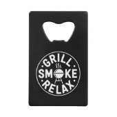 Grill Smoke Relax BBQ Quote Geldbeutel Flaschenöffner (Rückseite)