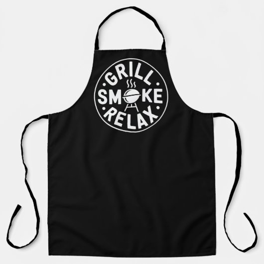 Grill Smoke Relax BBQ Quote Schürze (Vorderseite)