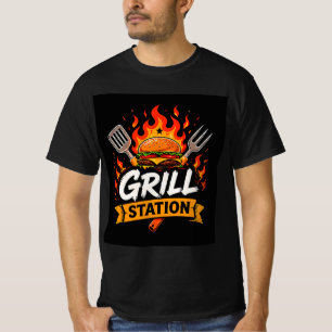 🔥 Grill-Station Burger-Restaurant Kochteam 🍔 T-Shirt