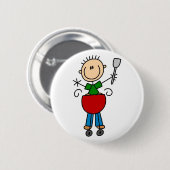 Grill-Strichmännchen-Knopf Button (Vorne & Hinten)