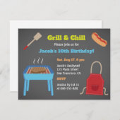Grill und Chill Backyard GRILLEN Birthday Party Einladung (Vorne/Hinten)