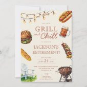 Grill und Chill Barbeque GRILLEN Pensionierung Par Einladung (Vorderseite)