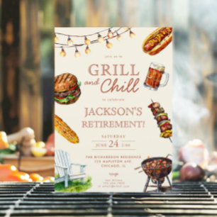 Grill und Chill Barbeque GRILLEN Pensionierung Par Einladung