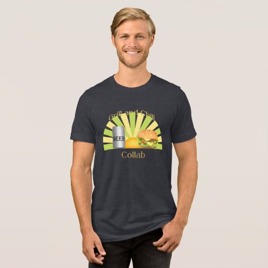 Grill und Chill Collab Tri-Blend Shirt (Vorderseite voll)