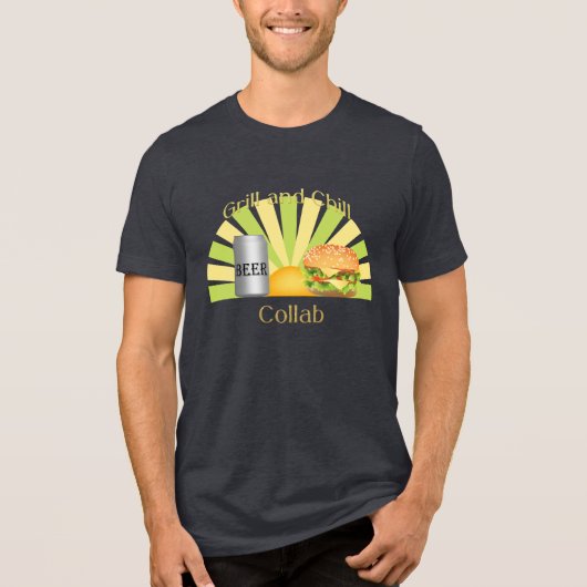 Grill und Chill Collab Tri-Blend Shirt (Vorderseite)