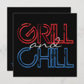 Grill und Chill Einladung (Vorne/Hinten)