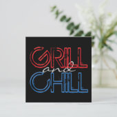 Grill und Chill Einladung (Stehend Vorderseite)