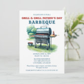 Grill und Chill GRILLEN Party Einladung (Stehend Vorderseite)