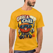 Grill und Chill & Lustiger BBQ T-Shirt (Vorderseite)