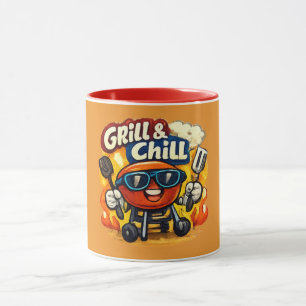 Grill und Chill & Lustiger BBQ Tasse