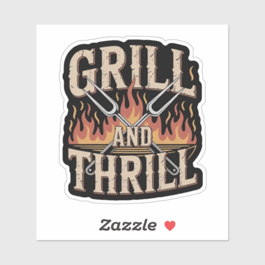 Grill- und Thrill-GRILLEN für Väter und Köche im F Aufkleber (Blatt)