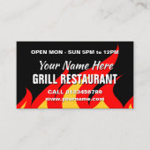 Grill- und Wok-Restaurant Visitenkartenvorlage Visitenkarte (Vorderseite)