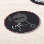 "Grill"-Untersetzer für Ihre nächste GRILLEN Runder Pappuntersetzer (Angewinkelt)