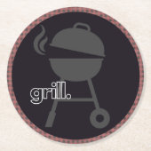 "Grill"-Untersetzer für Ihre nächste GRILLEN Runder Pappuntersetzer (Vorderseite)