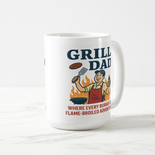 Grill-Vater - Flammengeplagtes Abenteuer Kaffeetasse (VorderseiteRechts)