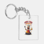 Grill Vater Unlocks GRILLEN Koch Vater Design" Schlüsselanhänger (Vorderseite links)