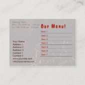 Grill - Visitenkarte (Rückseite)