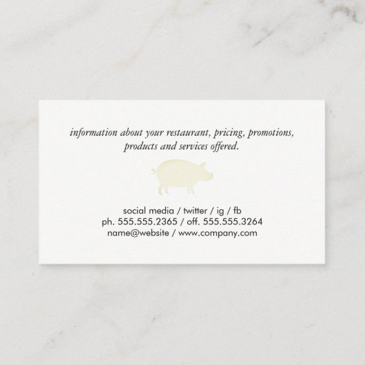 Grill Visitenkarte (Rückseite)