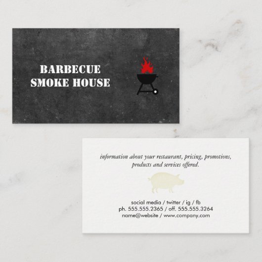 Grill Visitenkarte (Vorne/Hinten)