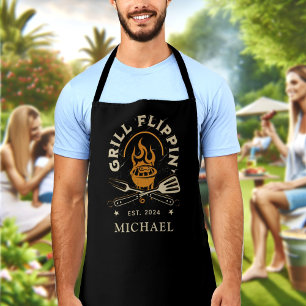 Grill-wendender Papa, benutzerdefinierter Name, Ja Schürze