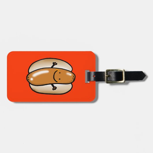 Grill-Würstchenwurst Gepäckanhänger (Vorderseite horizontal)