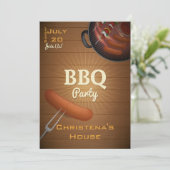 Grill-Zeit GRILLEN Party Einladung (Stehend Vorderseite)