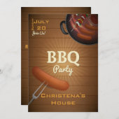 Grill-Zeit GRILLEN Party Einladung (Vorne/Hinten)