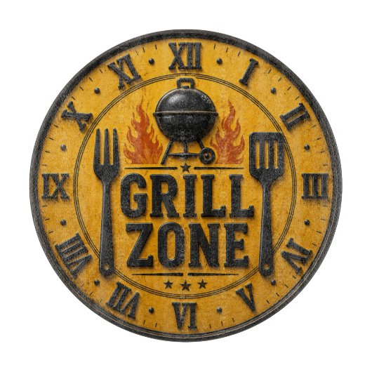 Grill Zone BBQ Grill Master Kitchen Rustic Schneidebrett (Vorderseite)