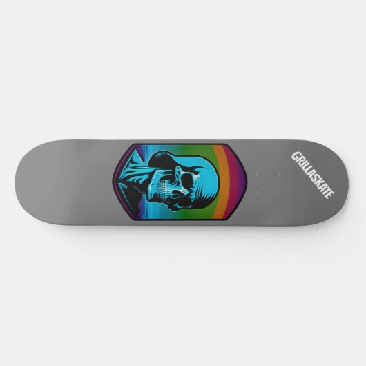 GrillaSkate Kustom Design 002A Skull Skateboard (Horizontal)