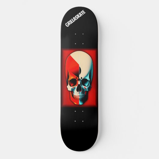 GrillaSkate Kustom Design 003A Skull Skateboard (Vorderseite)