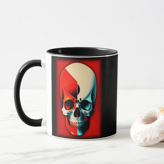 GrillaSkate Kustom Design 003B Skull-Tasse Tasse (Mit Donut)