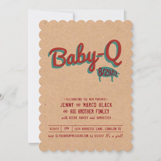 Grilldusche Einladung (Vorderseite)