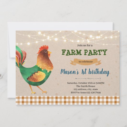 Grilldusche für Hühner Einladung (Vorderseite)