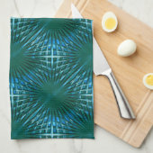 Grille aus grönem Zyan, aufgeblasen oder puffert Geschirrtuch (Viertel Falte)